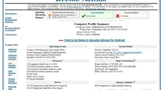 Belarc Advisor screenshot