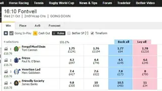 BetFair screenshot