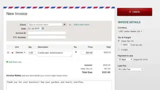 Blinksale screenshot