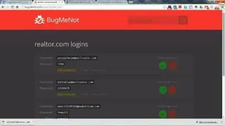 BugMeNot screenshot