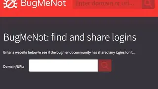 BugMeNot screenshot