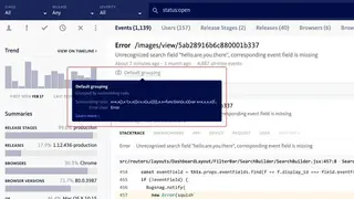 Bugsnag screenshot