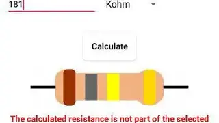 Calculation of color code resistors screenshot
