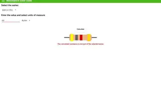 Calculation of color code resistors screenshot