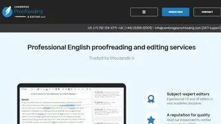 Cambridge Proofreading screenshot