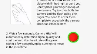 Camera Heart Rate Variability screenshot