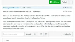 Canvas Discussions screenshot