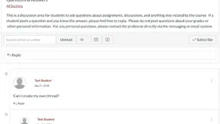 Canvas Discussions screenshot