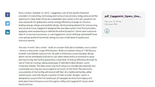 Capgemini Data Center Outsourcing screenshot