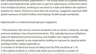 Capgemini Data Center Outsourcing screenshot