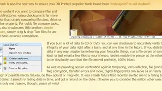 Checksum screenshot