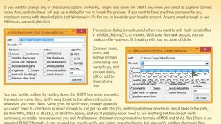 Checksum screenshot