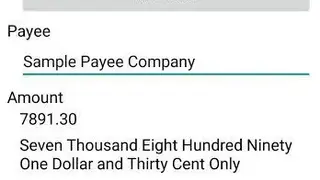 Cheque Writer by Evinco screenshot