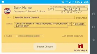 Cheque Writer by Romesh Sonar screenshot