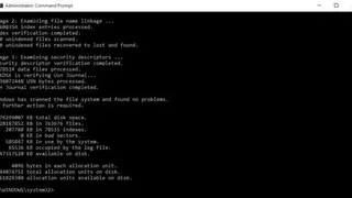 Chkdsk screenshot