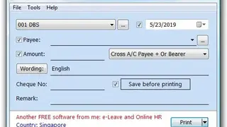 Chrysanth Cheque Writer screenshot