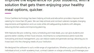 Civica Cashless catering screenshot