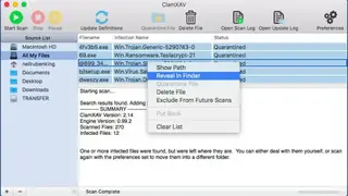 ClamXAV screenshot