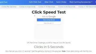 Click Speed Test screenshot