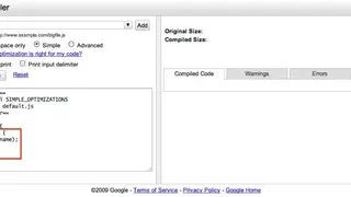 Closure Compiler screenshot