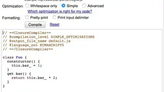Closure Compiler screenshot