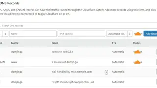Cloudflare DNS screenshot