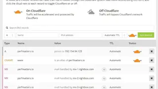 Cloudflare DNS screenshot