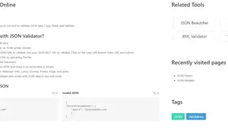 Code Beautify JSON Validator screenshot