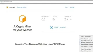 Coinhive screenshot