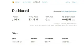 Coinhive screenshot