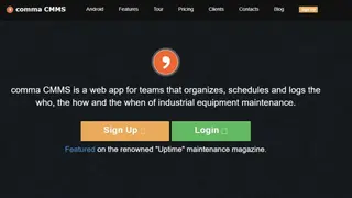 comma CMMS screenshot