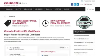Comodo PositiveSSL Certificates screenshot