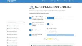 Convert XML File to Excel File (XLS) Online screenshot