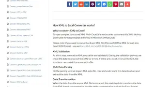 Convert XML File to Excel File (XLS) Online screenshot