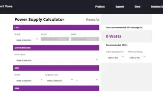 Cooler Master Power Supply Calculator screenshot