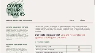 Cover Your Tracks screenshot