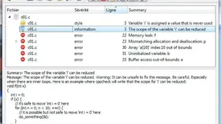 Cppcheck screenshot