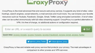 CroxyProxy Web Proxy screenshot