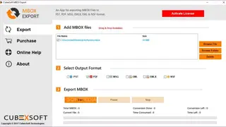 CubexSoft MBOX Export screenshot