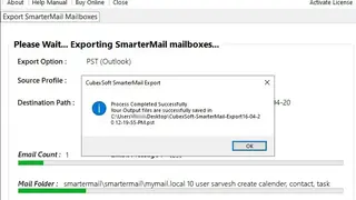 CubexSoft SmarterMail Export screenshot