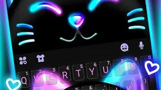 Cute Black Neon Kitty screenshot
