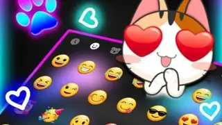 Cute Black Neon Kitty screenshot