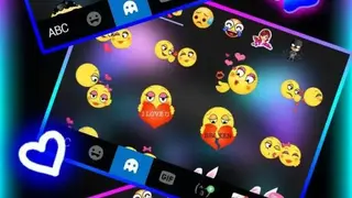 Cute Black Neon Kitty screenshot