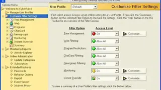 CyberPatrol Parental Controls screenshot