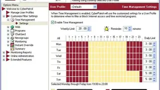CyberPatrol Parental Controls screenshot