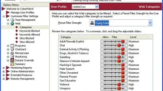 CyberPatrol Parental Controls screenshot