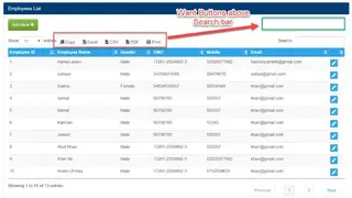 DataTables screenshot