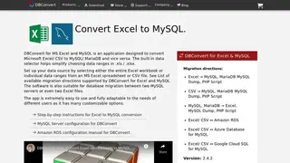 DBConvert for Excel and MySQL screenshot