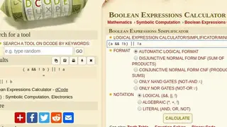 Dcode Symbolic Calculator screenshot