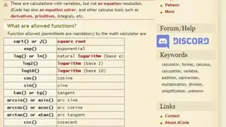 Dcode Symbolic Calculator screenshot